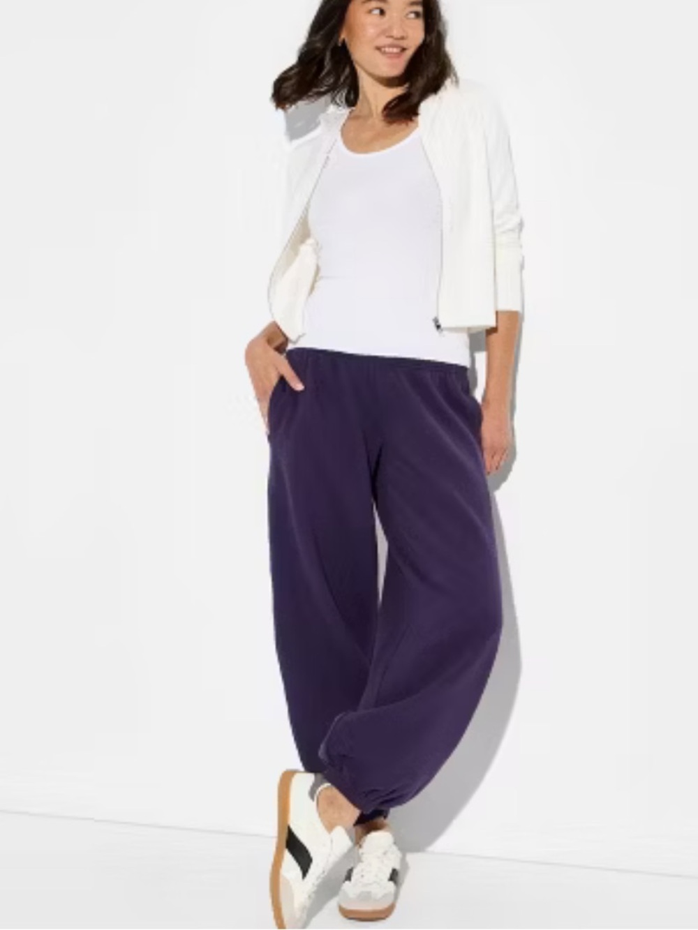 wild fable Relaxed Drawstring Joggers in Deep Purple